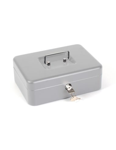 Caja Caudales Q-Connect 10" 250X180X90 Mm Plata Con Portamonedas