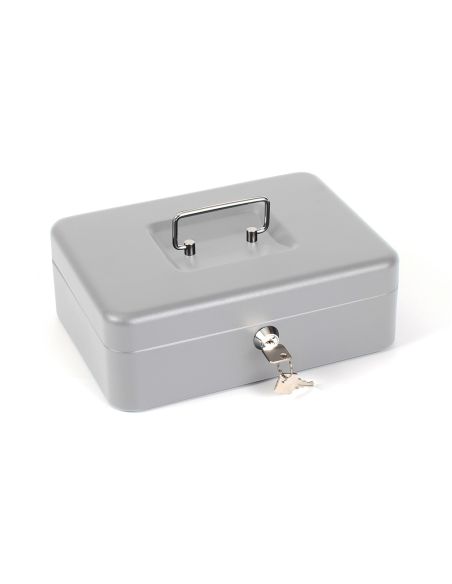 Caja Caudales Q-Connect 10" 250X180X90 Mm Plata Con Portamonedas