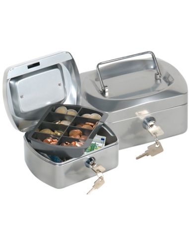 Caja Caudales Q-Connect 6" 152X115X80 Mm Plata Con Portamonedas