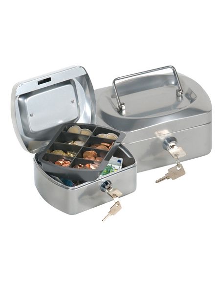 Caja Caudales Q-Connect 6" 152X115X80 Mm Plata Con Portamonedas