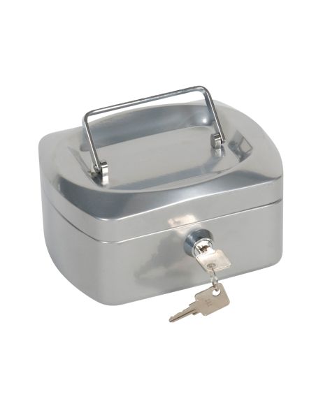 Caja Caudales Q-Connect 6" 152X115X80 Mm Plata Con Portamonedas
