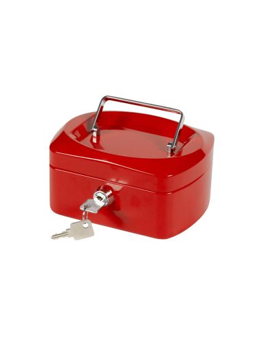 Caja Caudales Q-Connect 6" 152X115X80 Mm Roja Con Portamonedas
