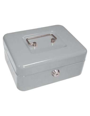Caja Caudales Q-Connect 8" 200X160X90 Mm Plata Con Portamonedas