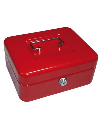 Caja Caudales Q-Connect 8" 200X160X90 Mm Roja Con Portamonedas