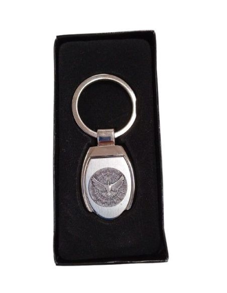 Llavero Acero Oval C/Caja Espiritu Santo Metal