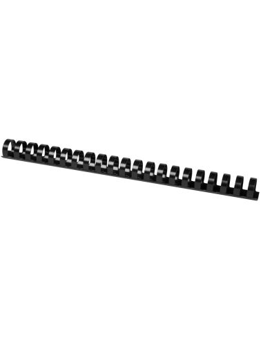 Canutillo Q-Connect Redondo 22 Mm Plastico Negro Capacidad 200 Hojas Caja De 50 Unidades