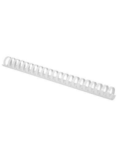 Canutillo Q-Connect Redondo 25 Mm Plastico Blanco Capacidad 225 Hojas Caja De 50 Unidades