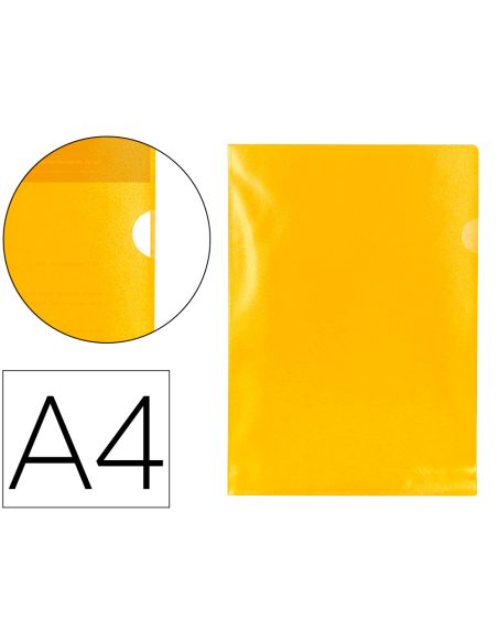 Carpeta Dossier Uñero Plastico Q-Connect Din A4 120 Micras Amarilla Caja De 100 Unidades