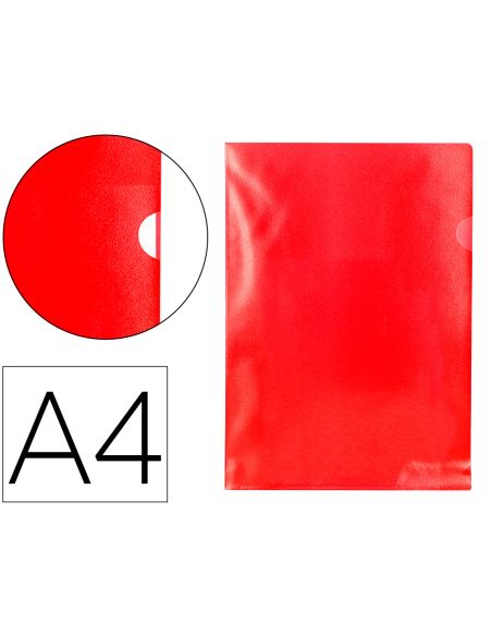 Carpeta Dossier Uñero Plastico Q-Connect Din A4 120 Micras Roja Caja De 100 Unidades