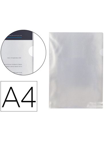 Carpeta Dossier Uñero Plastico Q-Connect Din A4 120 Micras Transparente -Bolsa De 10 Unidades