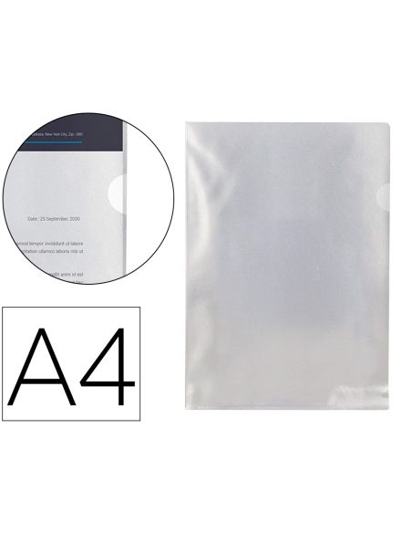 Carpeta Dossier Uñero Plastico Q-Connect Din A4 120 Micras Transparente -Bolsa De 10 Unidades