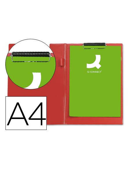 Carpeta Q-Connect Miniclips Plastico Din A4 Roja