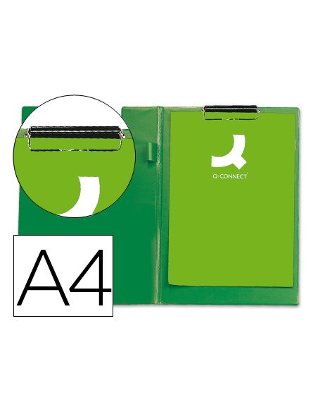 Carpeta Q-Connect Miniclips Plastico Din A4 Verde
