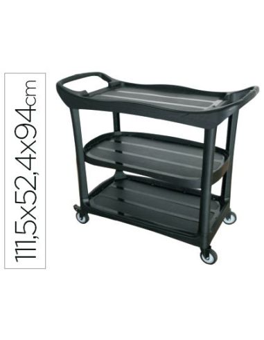 Carro De Servicio Multifuncional Q-Connect 3 Estantes Plastico 1115X524X940 Mm|Libreriasalesiana