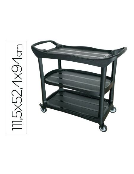 Carro De Servicio Multifuncional Q-Connect 3 Estantes Plastico 1115X524X940 Mm|Libreriasalesiana
