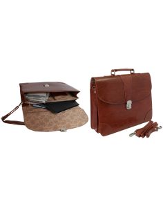 Cartera Portadocumentos Q-Connect Kf02610 Con Correa Y Dptos Interiores Marron 2