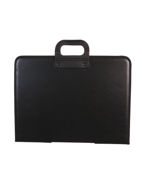 Cartera Portadocumentos Q-Connect Negra Con Asa Con Cremallera Din A3 420X297 Mm