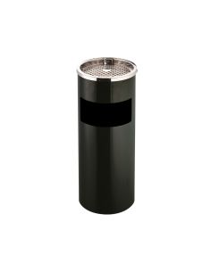 Cenicero Papelera Metalico Q-Connect Con Recogecolillas Negro 61,5X25 Cm 2