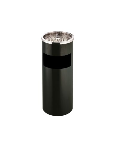 Cenicero Papelera Metalico Q-Connect Con Recogecolillas Negro 61,5X25 Cm