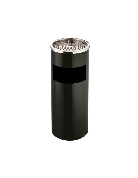 Cenicero Papelera Metalico Q-Connect Con Recogecolillas Negro 61,5X25 Cm