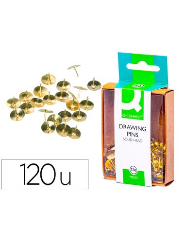 Chincheta Q-Connect Dorada Caja De 120 Unidades