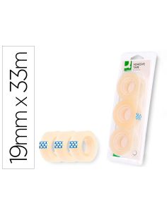 Cinta Adhesiva Q-Connect 33 Mt X 19 Mm Blister De 3 Unidades