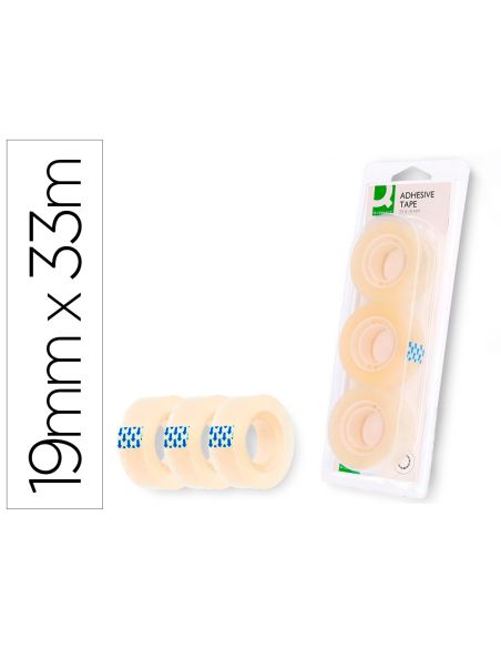 Cinta Adhesiva Q-Connect 33 Mt X 19 Mm Blister De 3 Unidades