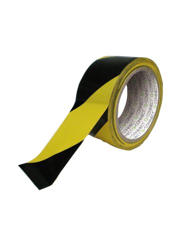 Cinta Adhesiva Q-Connect De Seguridad Amarilla Y Negra 20 Mt X 48 Mm