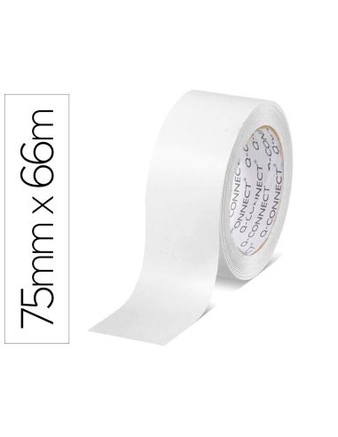 Cinta Adhesiva Q-Connect Polipropileno Blanca 66 Mt X 75 Mm Para Embalaje
