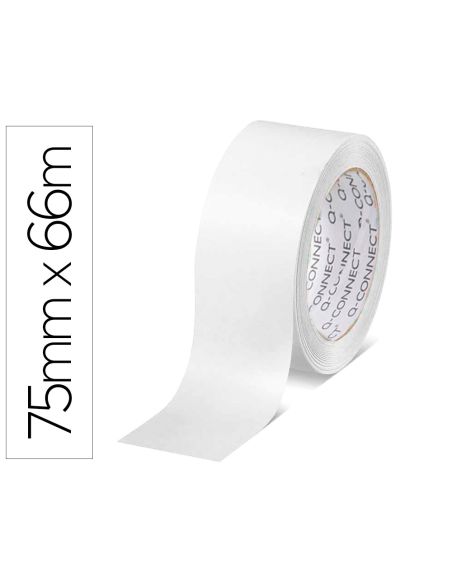 Cinta Adhesiva Q-Connect Polipropileno Blanca 66 Mt X 75 Mm Para Embalaje
