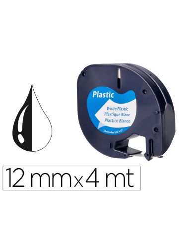 Cinta Q-Connect 12Mm X 4Mt Negro-Blanco Perla Para Maquina Letratag
