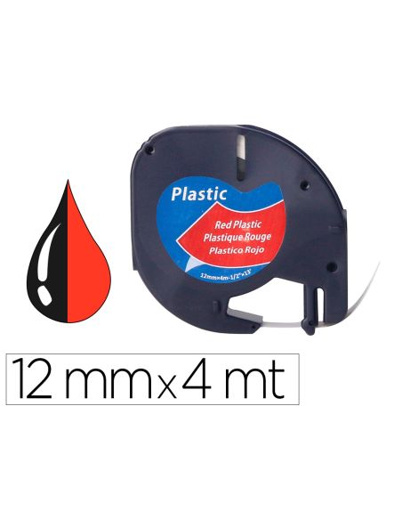 Cinta Q-Connect 12Mm X 4Mt Negro-Rojo Cosmico Para Maquina Letratag
