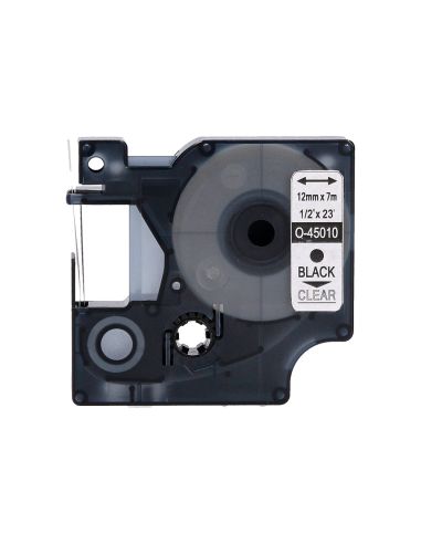 Cinta Q-Connect Negro-Transparente 12Mm X 7Mt Dymo