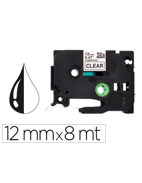 Cinta Q-Connect Tze-131 Transparente-Negro 12Mm Longitud 8 Mt