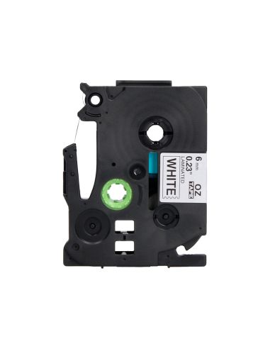 Cinta Q-Connect Tze-211 Blanco-Negro 6Mm Longitud 8 Mt