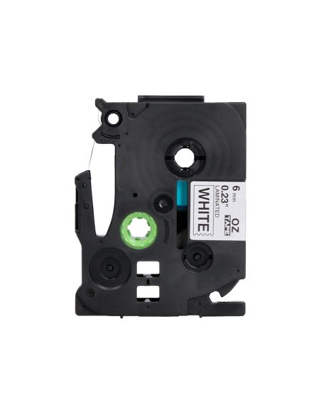 Cinta Q-Connect Tze-211 Blanco-Negro 6Mm Longitud 8 Mt