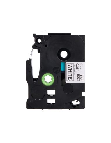Cinta Q-Connect Tze-221 Blanco-Negro 9Mm Longitud 8 Mt