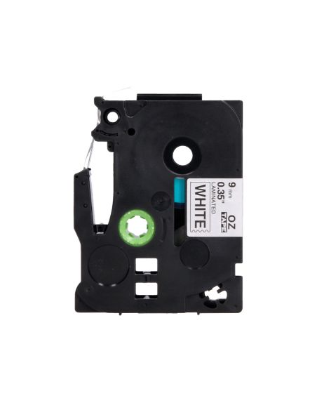 Cinta Q-Connect Tze-221 Blanco-Negro 9Mm Longitud 8 Mt