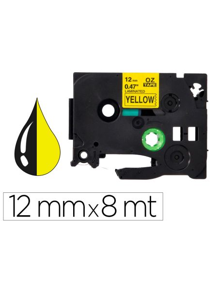 Cinta Q-Connect Tze-631 Amarillo-Negro 12Mm Longitud 8 Mt