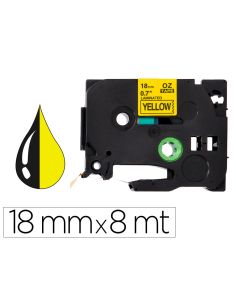 Cinta Q-Connect Tze-641 Amarillo-Negro 18Mm Longitud 8 Mt