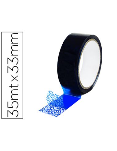 Cinta Seguridad Q-Connect Precinto Postal Azul 35 Mt X 33 Mm