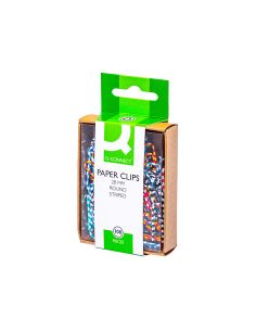 Clips Colores Rayados Q-Connect 28 Mm Caja De 100 Unidades Colores Surtidos 2
