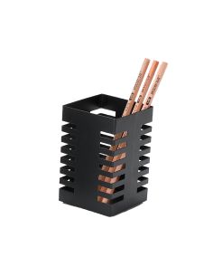 Cubilete Portalapices Q-Connect Negro Metal Cuadrado 72X108 Mm 2