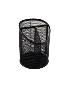 Cubilete Portalapices Q-Connect Negro Metal Redondo Rejilla Con 3 Compartimentos Diametro 110 Mm Alto 147 Mm 2