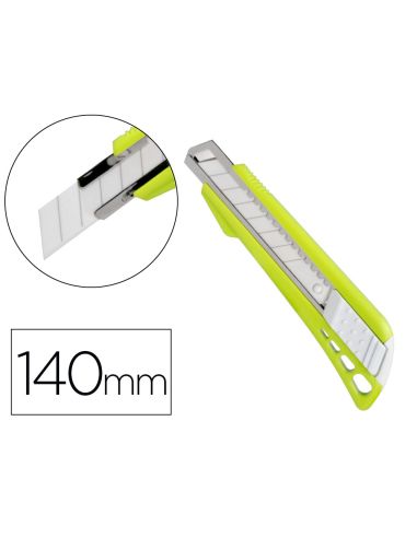Cuter Q-Connect Plastico Ancho Con Guia Metalica Cuchilla Ceramica 18 Mm Xd-43 Blister 1 Unidad