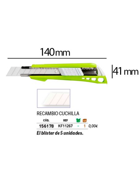 Cuter Q-Connect Plastico Ancho Con Guia Metalica Cuchilla Ceramica 18 Mm Xd-43 Blister 1 Unidad