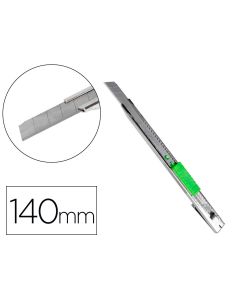 Cuter Q-Connect Metalico Estrecho Cuchilla 9 Mm Con Clip Blister 1 Unidad