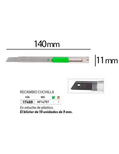 Cuter Q-Connect Metalico Estrecho Cuchilla 9 Mm Con Clip Blister 1 Unidad 2