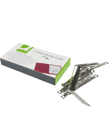 Encuadernador Fastener Q-Connect Plateado Caja De 50 Unidades