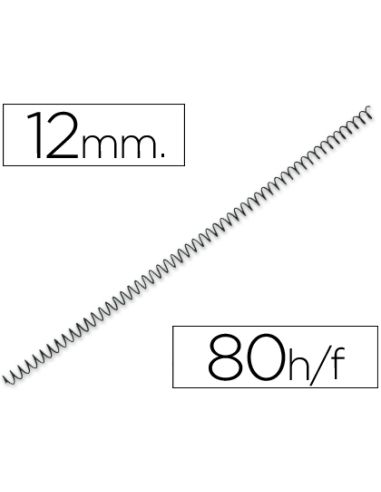 Espiral Metalico Q-Connect 56 4:1 12Mm 1Mm Caja De 200 Unidades